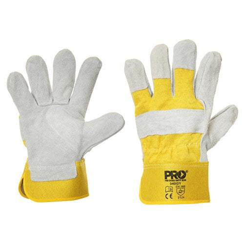 Pro Choice Green/red Cotton Back/reinforced Cowsplit Leather Palm Gloves X12 - R88FG main image 1