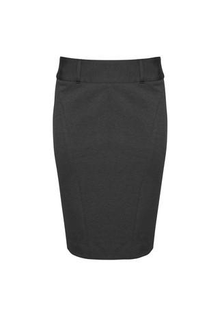 Biz Corporates-Biz Corporates Ladies Skirt with Rear Split-Charcoal / 4-Corporate Apparel Online - 2