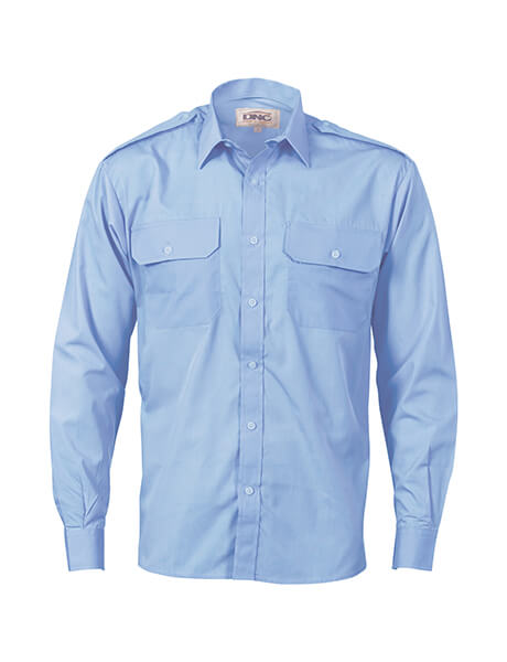 DNC Epaulette Polyester Cotton L/S Work Shirt (3214)