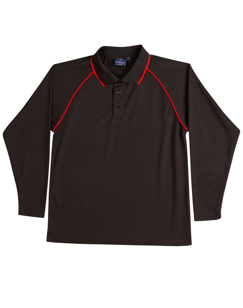 Winning Spirit Men's CoolDry® Raglan Long Sleeve Contrast Polo (PS43)