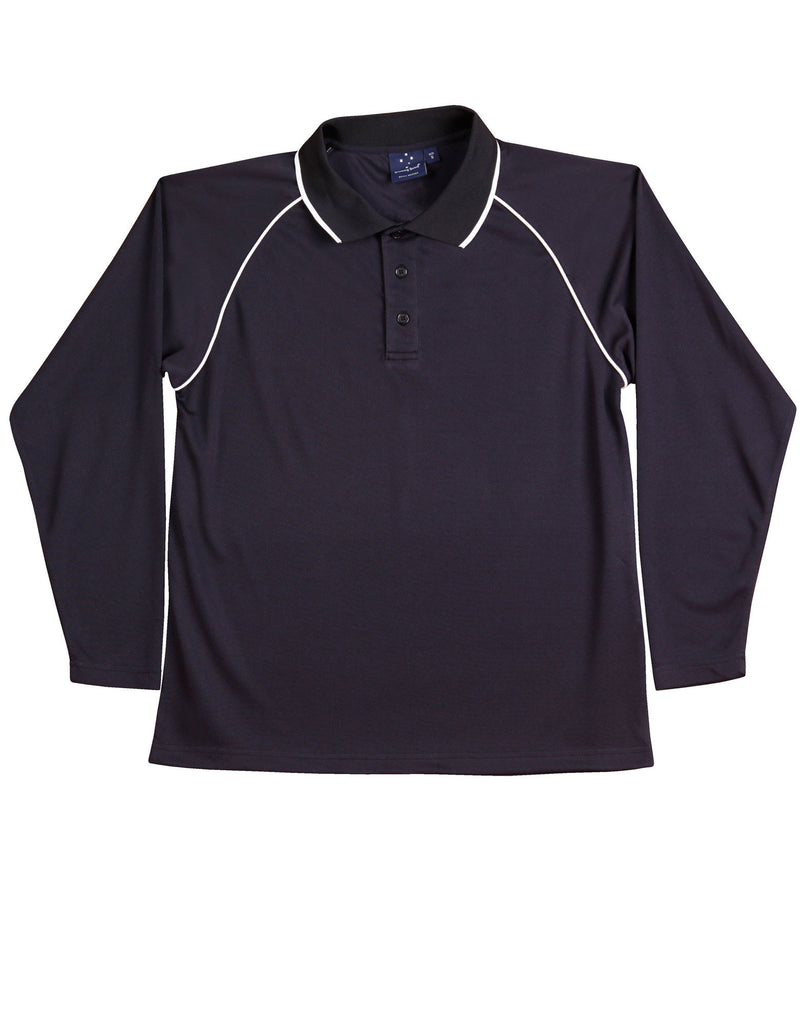 Winning Spirit Men's CoolDry® Raglan Long Sleeve Contrast Polo (PS43)