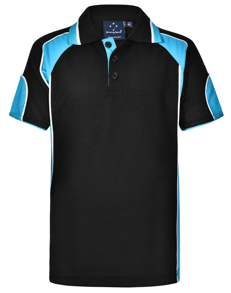 Winning Spirit Alliance Kids Cooldry Contrast Short Sleeve With Sleeve Panels Polo (PS61K)