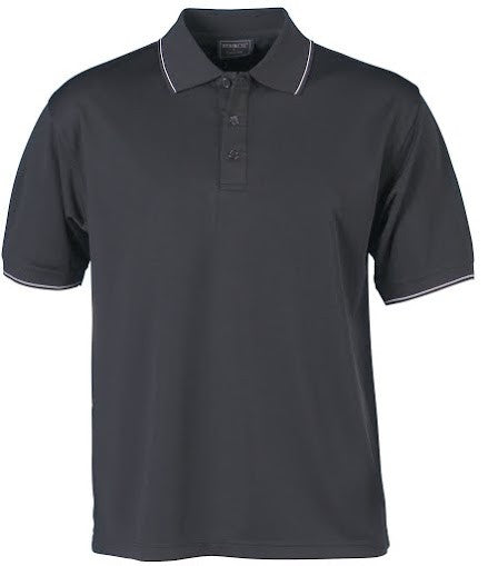 Stencil-Stencil Men's Lightweight C/D Polo-Black/White/Beige / S-Corporate Apparel Online - 6