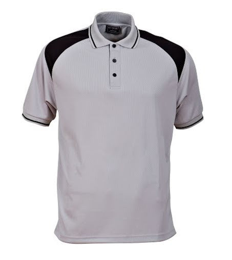 Stencil-Stencil Men's Club Cool Dry Polo-Silver/Black / S-Corporate Apparel Online - 3