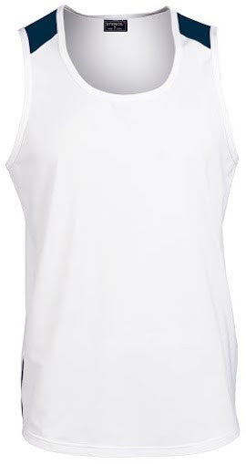 Stencil-Stencil Men's Team Singlet-White/Navy / S-Corporate Apparel Online - 1