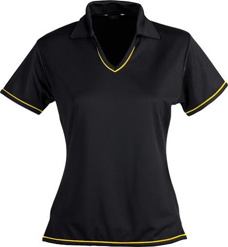Stencil-Stencil Ladies' Cool Dry Polo 1st (12 Colour)-Black/Gold / 8-Corporate Apparel Online - 12