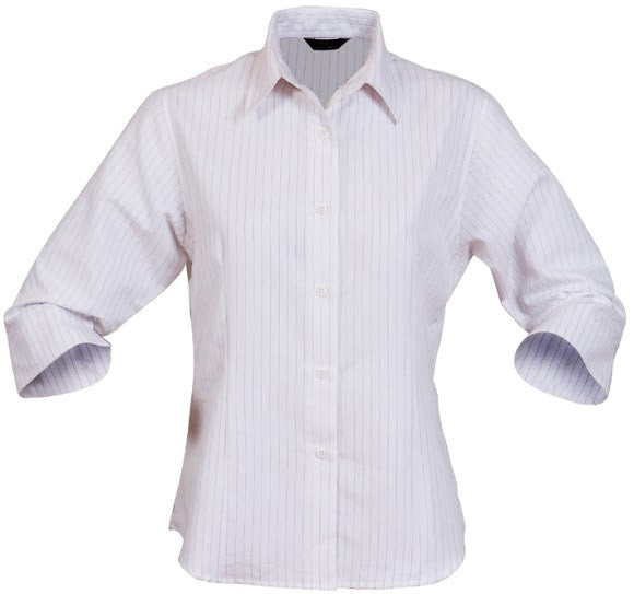 Stencil-Stencil Ladies' Pin-point Shirt (3/4S)-White/Charcoal / 8-Corporate Apparel Online - 1