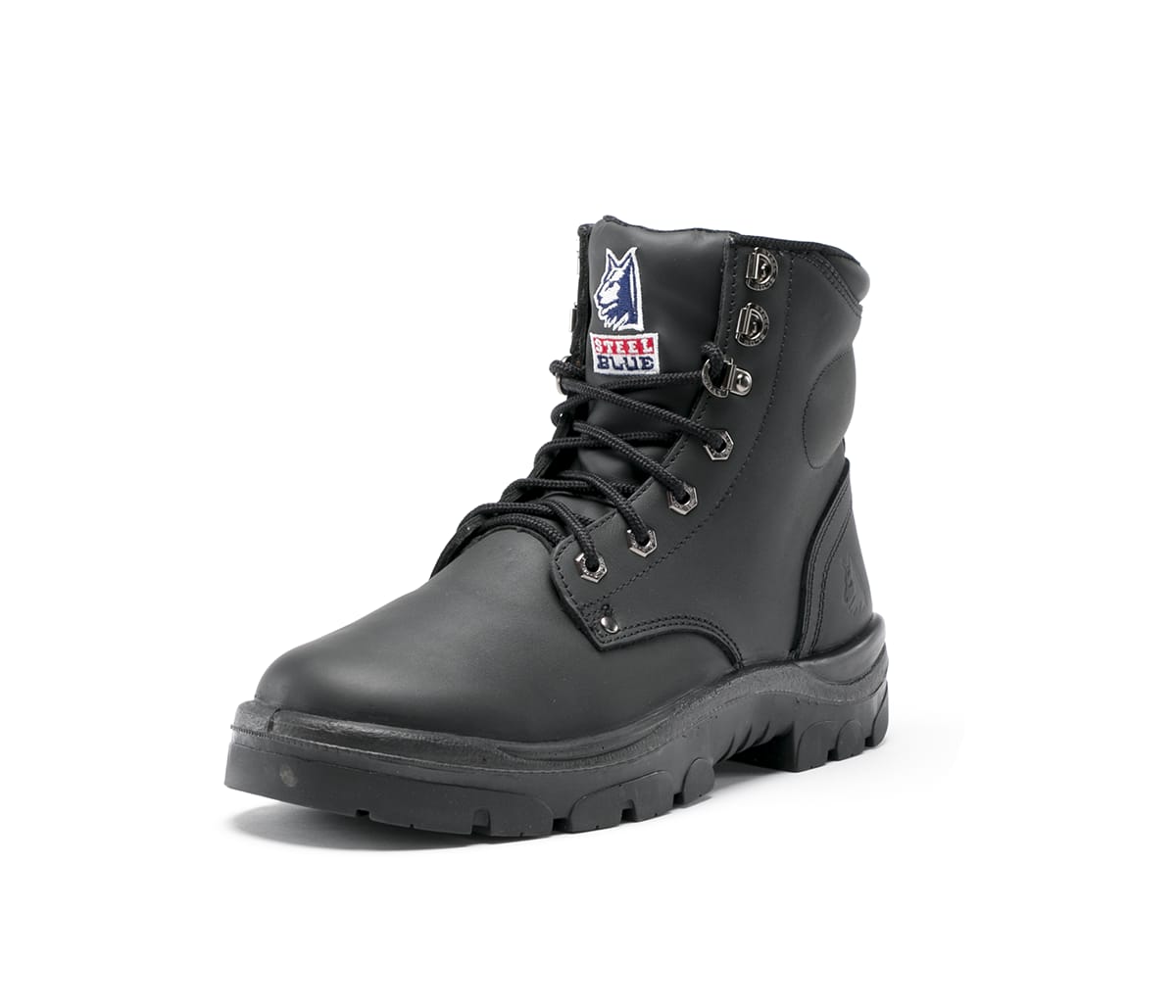 Steel blue boots black shop