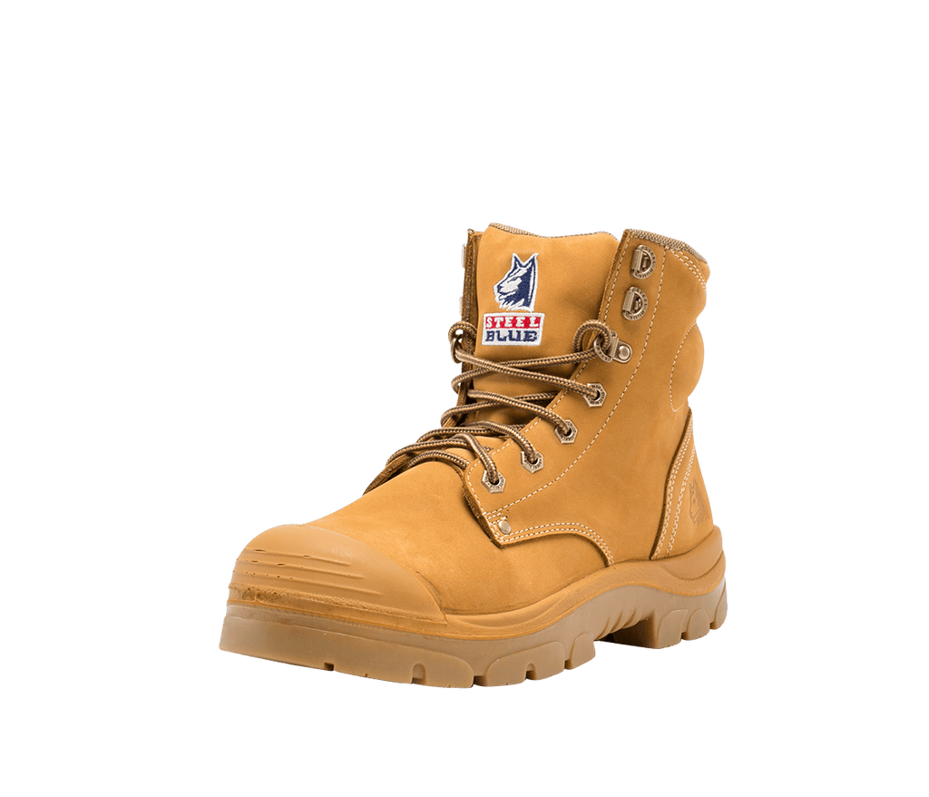 Steel Blue Argyle Lace Up Boot with Zip and Bump Cap -(332152)