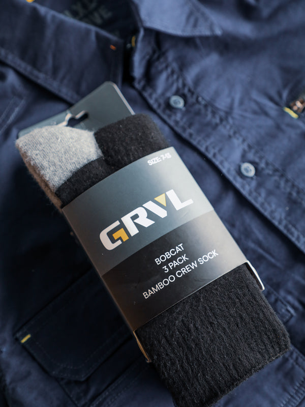 GRVL Bobcat Bamboo Heavy Duty Crew 3 Pack (GRVLS3)