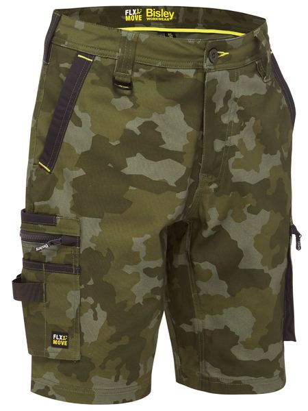 Bisley Flx & Move Stretch Canvas Camo Cargo Short - Limited Edition (BSHC1337)