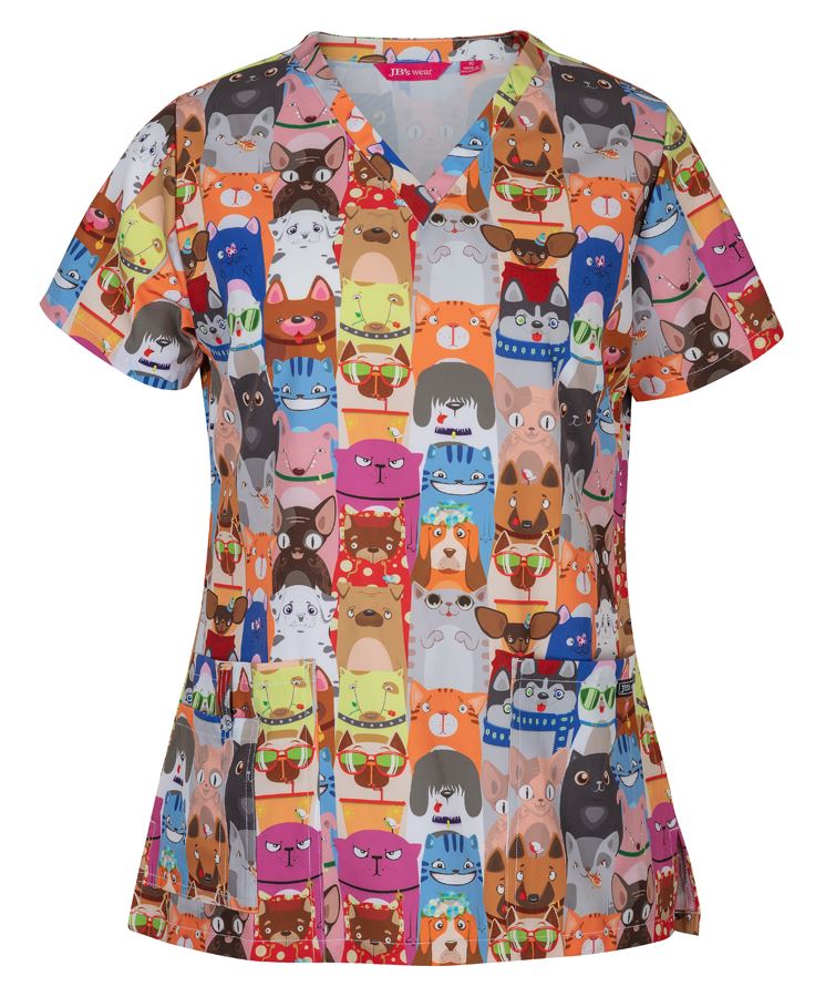 JB's Ladies Scrubs Top Printed (4STP1)