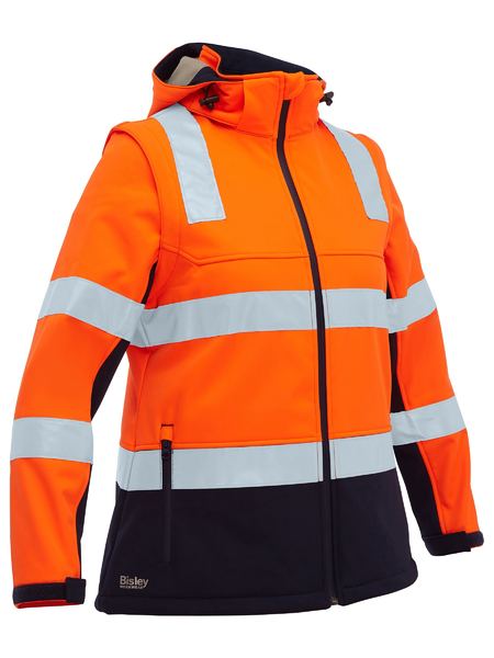 Bisley Women's Taped Two Tone Hi Vis 3-In-1 Soft Shell Jacket (BJL6078T)