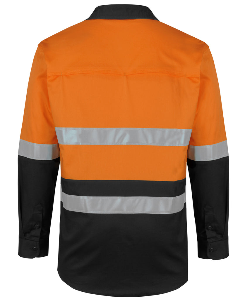 Jb's Hi Vis (D+N) L/S Stretch Work Shirt With Tape (6DSWL)