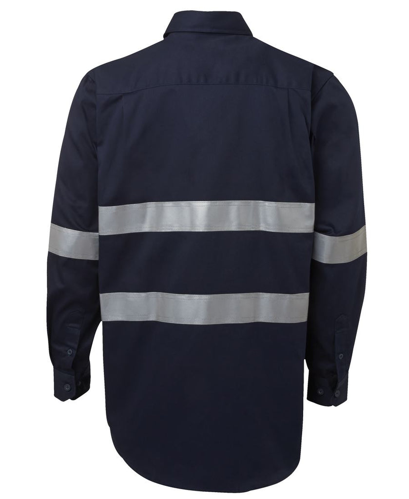 JB's 6HDNL Hi Vis (D+N) Long Sleeve 190g Shirt With Tape - Adults (6HDNL)