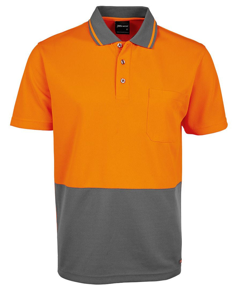 JB's Adults Hi Vis  Non Cuff Traditional Polo 2nd Color (6HVNC)