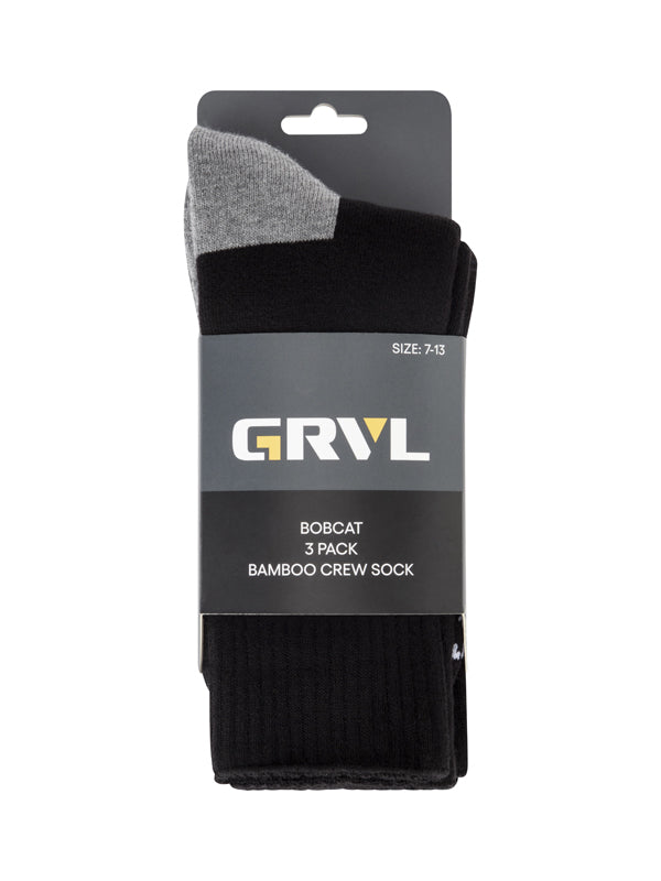GRVL Bobcat Bamboo Heavy Duty Crew 3 Pack (GRVLS3)