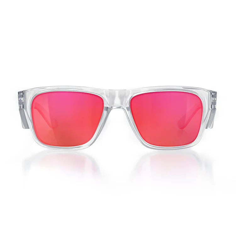 Safestyle Fusions Clear Frame Mirror Red Polarised Lens (FCRP100)
