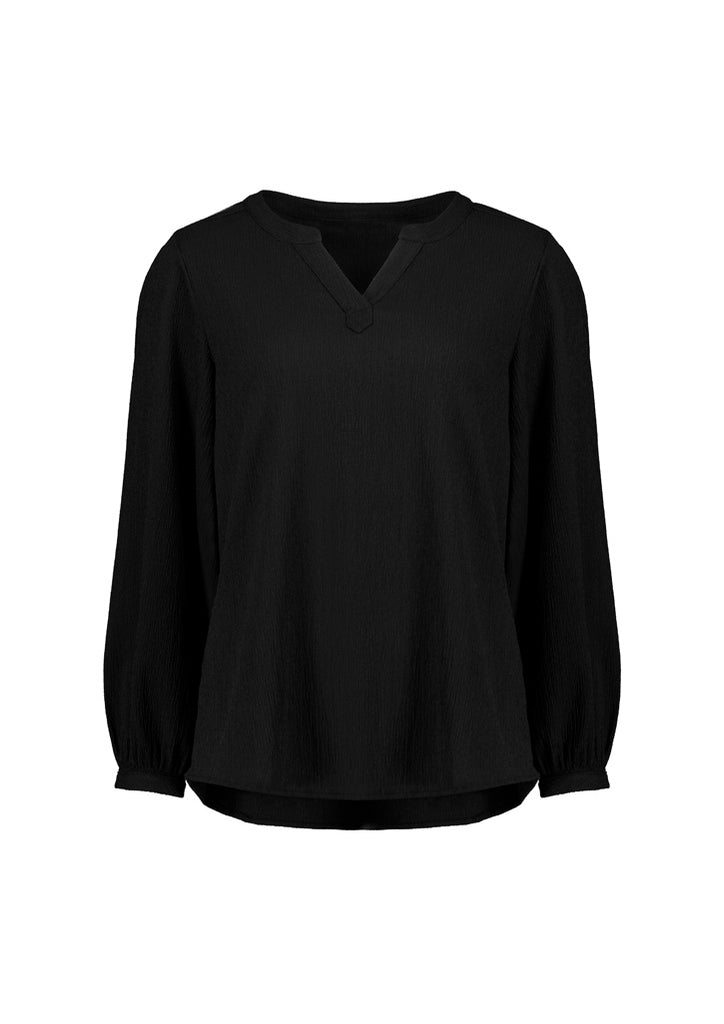 Biz Corporate Womens Ruche Long Sleeve Blouse (RU568LL)