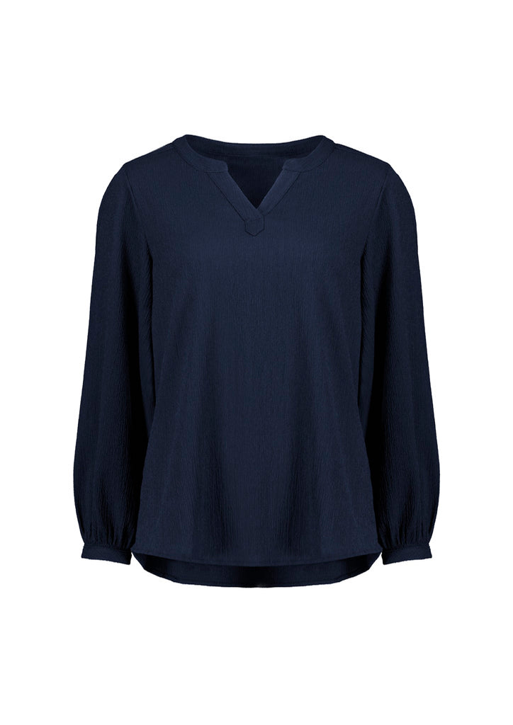 Biz Corporate Womens Ruche Long Sleeve Blouse (RU568LL)