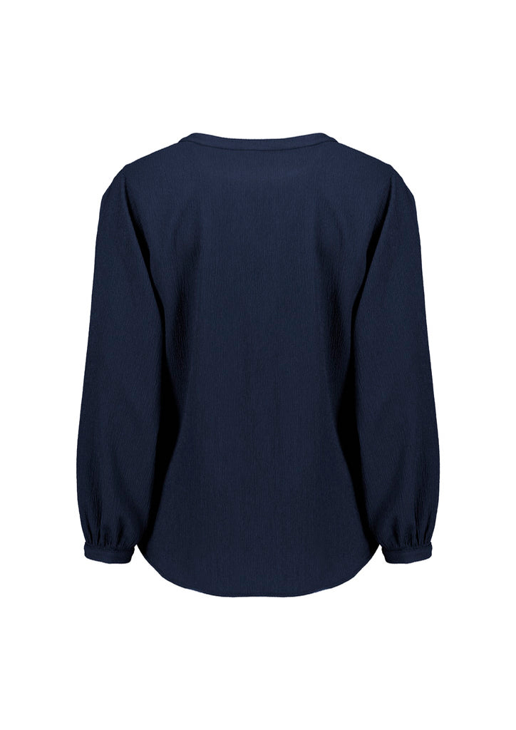 Biz Corporate Womens Ruche Long Sleeve Blouse (RU568LL)
