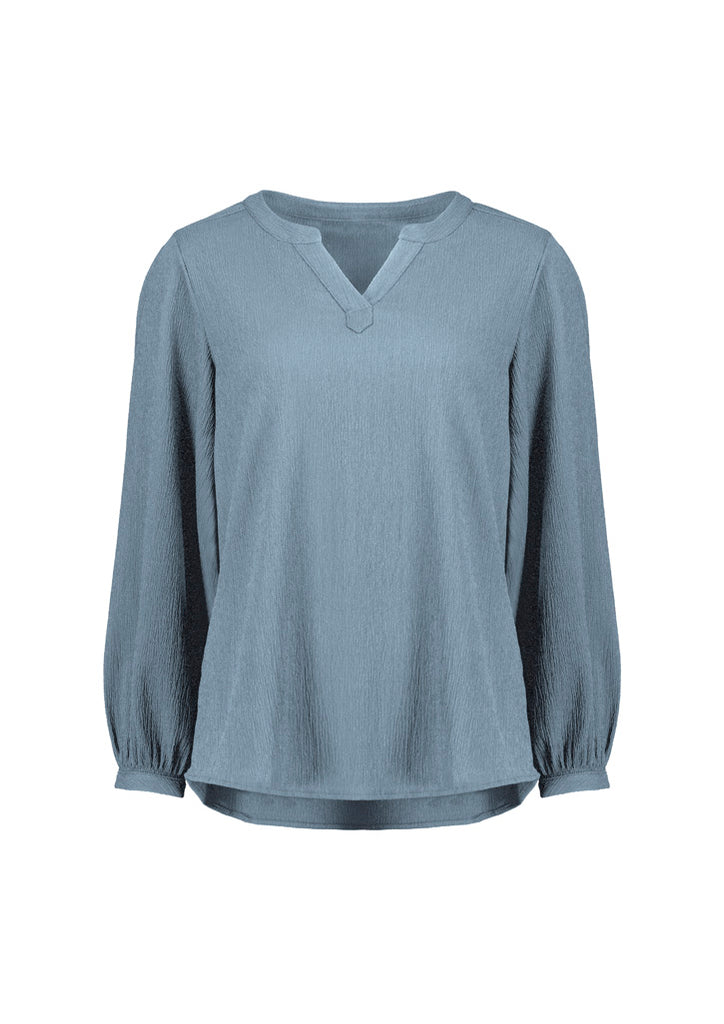 Biz Corporate Womens Ruche Long Sleeve Blouse (RU568LL)