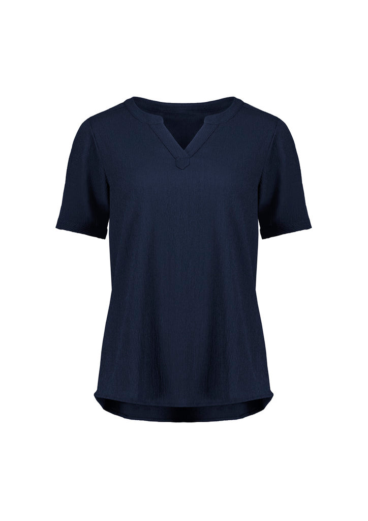 Biz Corporate Womens Ruché Short Sleeve Blouse (RU568LS)