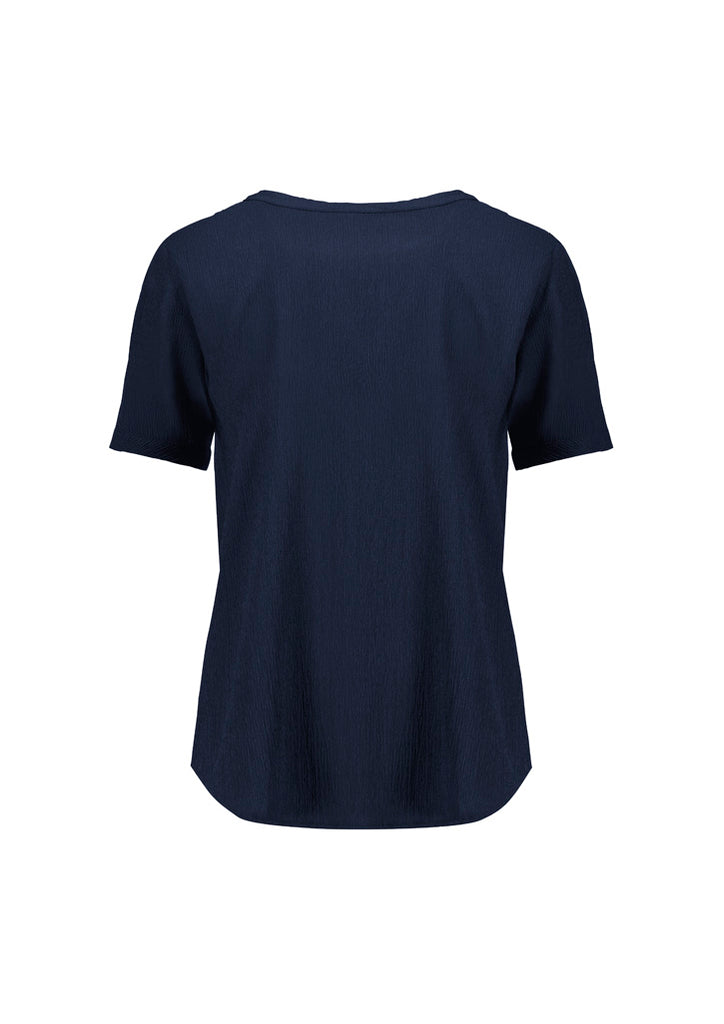 Biz Corporate Womens Ruché Short Sleeve Blouse (RU568LS)