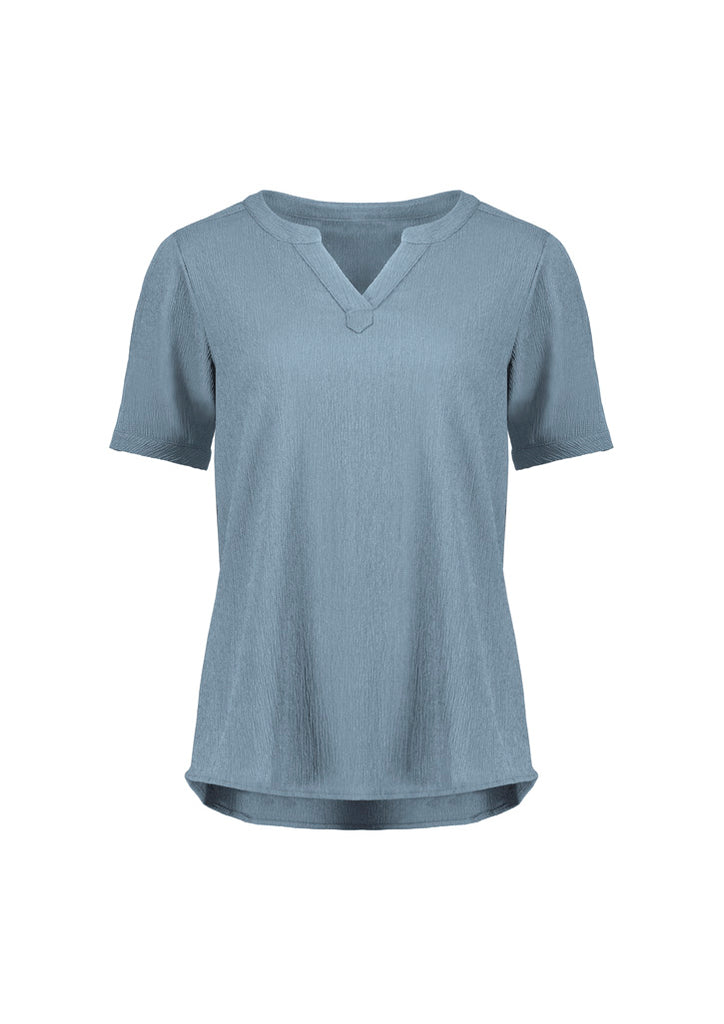 Biz Corporate Womens Ruché Short Sleeve Blouse (RU568LS)