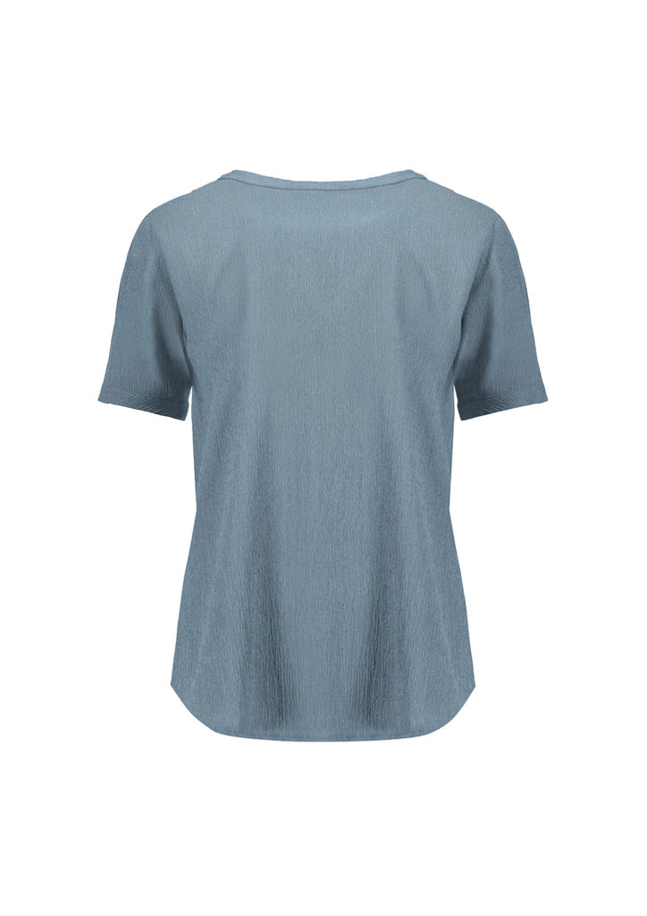 Biz Corporate Womens Ruché Short Sleeve Blouse (RU568LS)