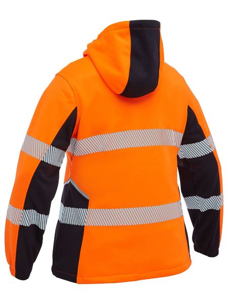 Bisley Women's Flx & Move™ Hi Vis Taped Liquid Repellent Fleece Hoodie (BKL6571T)