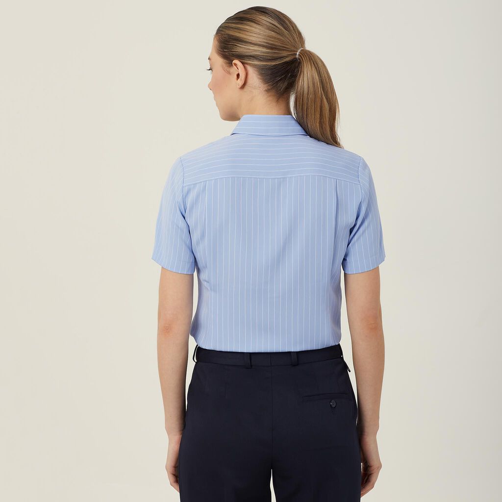 NNT Uniforms Poly Print Stripe S/S Action Bk Shirt (CAT48E)