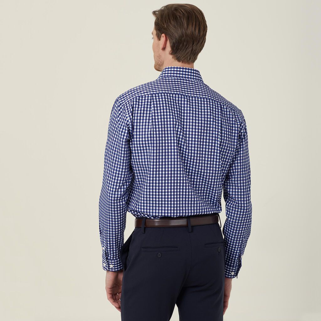 NNT Uniforms Dobby Check 100% Cotton Long Sleeve Shirt (CATDWX)