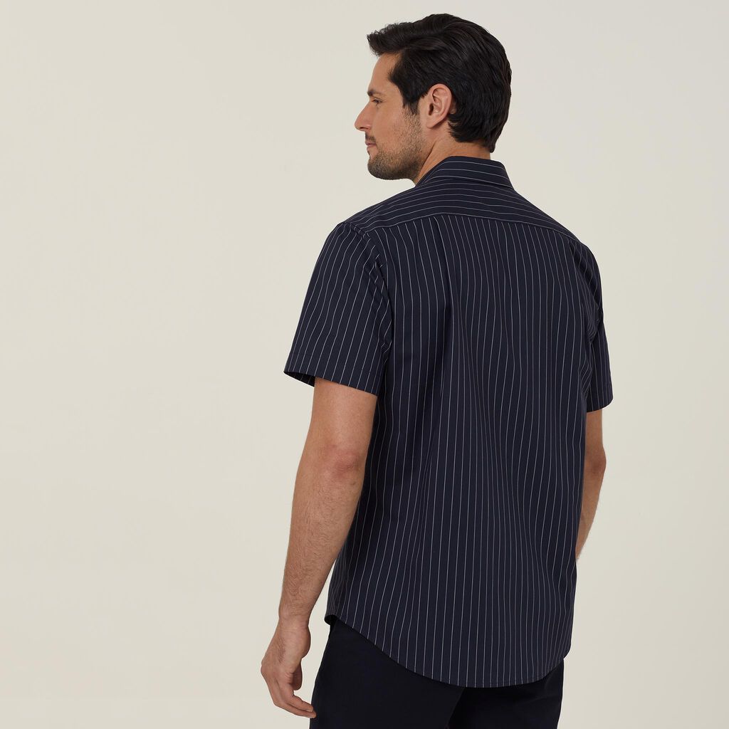 NNT Uniforms Avignon Pinstripe Stretch Short Sleeve Shirt (CATJDM)