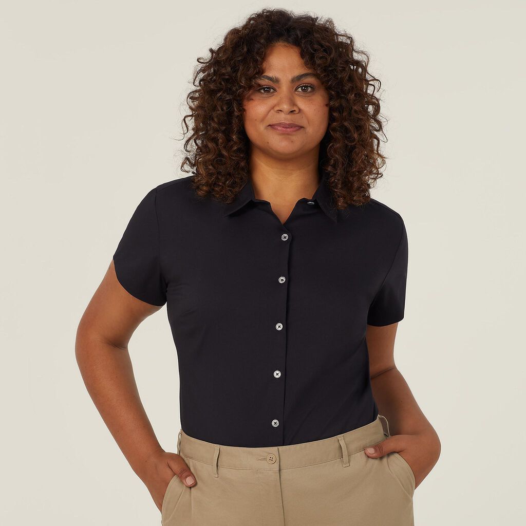 NNT Uniforms Stretch Cotton Blend Cap Sleeve Shirt(CATU2K)