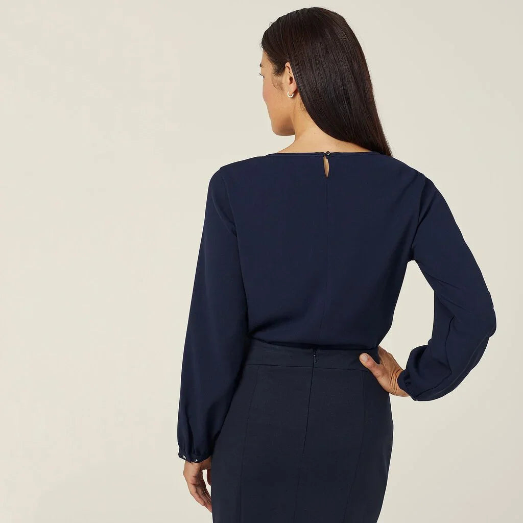 NNT Uniforms Heavy Stretch Georgette Long Sleeve Blouse (CATUCM)