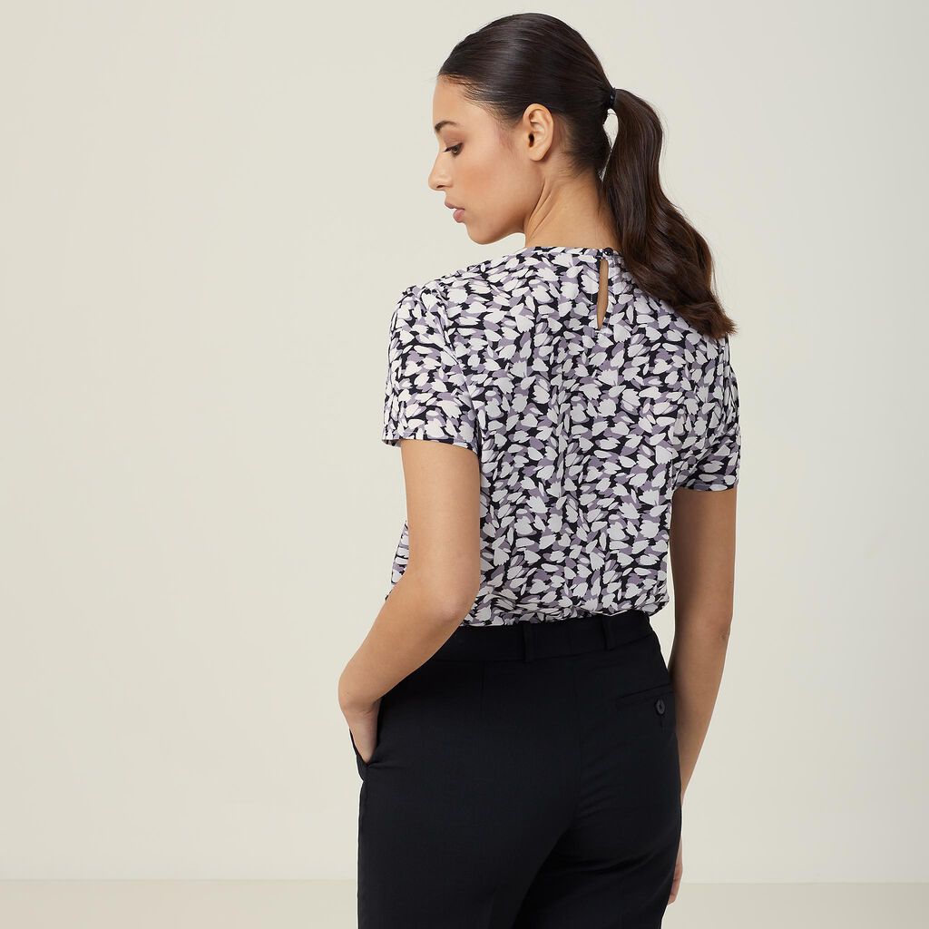 NNT Uniforms Antibacterial Petal Print Short Sleeve Top (CATUFA)- Clearance