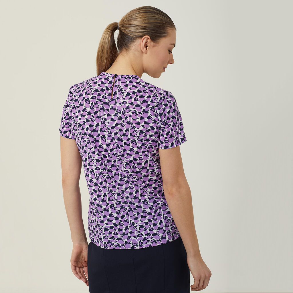 NNT Uniforms Antibacterial Petal Print Short Sleeve Top (CATUFA)- Clearance