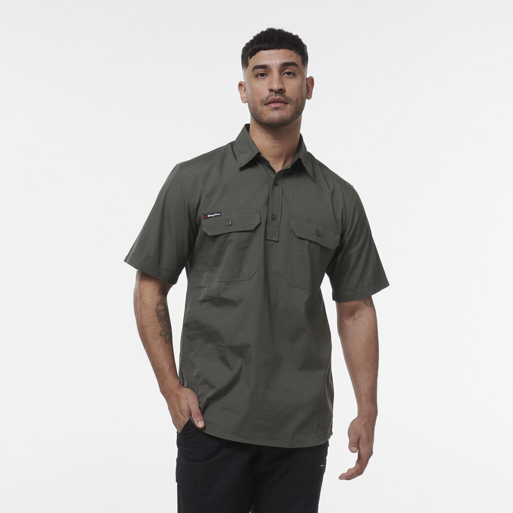 King Gee Workcool Vented Closed Front Shirt Short Sleeve (K14032)