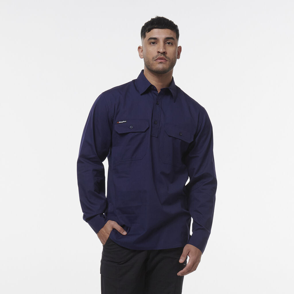 King Gee Workcool Vented Closed Front Shirt Long Sleeve (K14033)