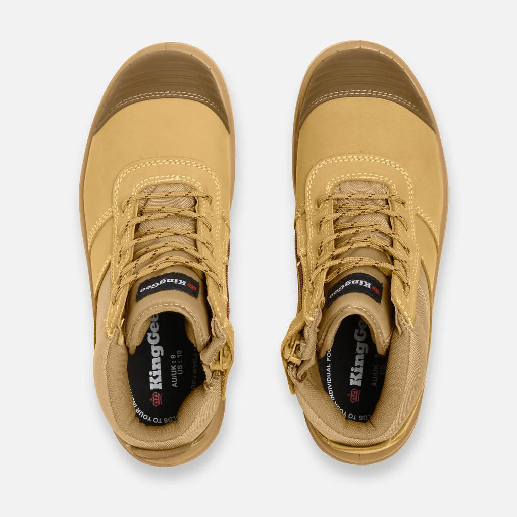 King Gee Tradie Zip Lace Steel Cap Safety Work Boots K27100 Budget Workwear