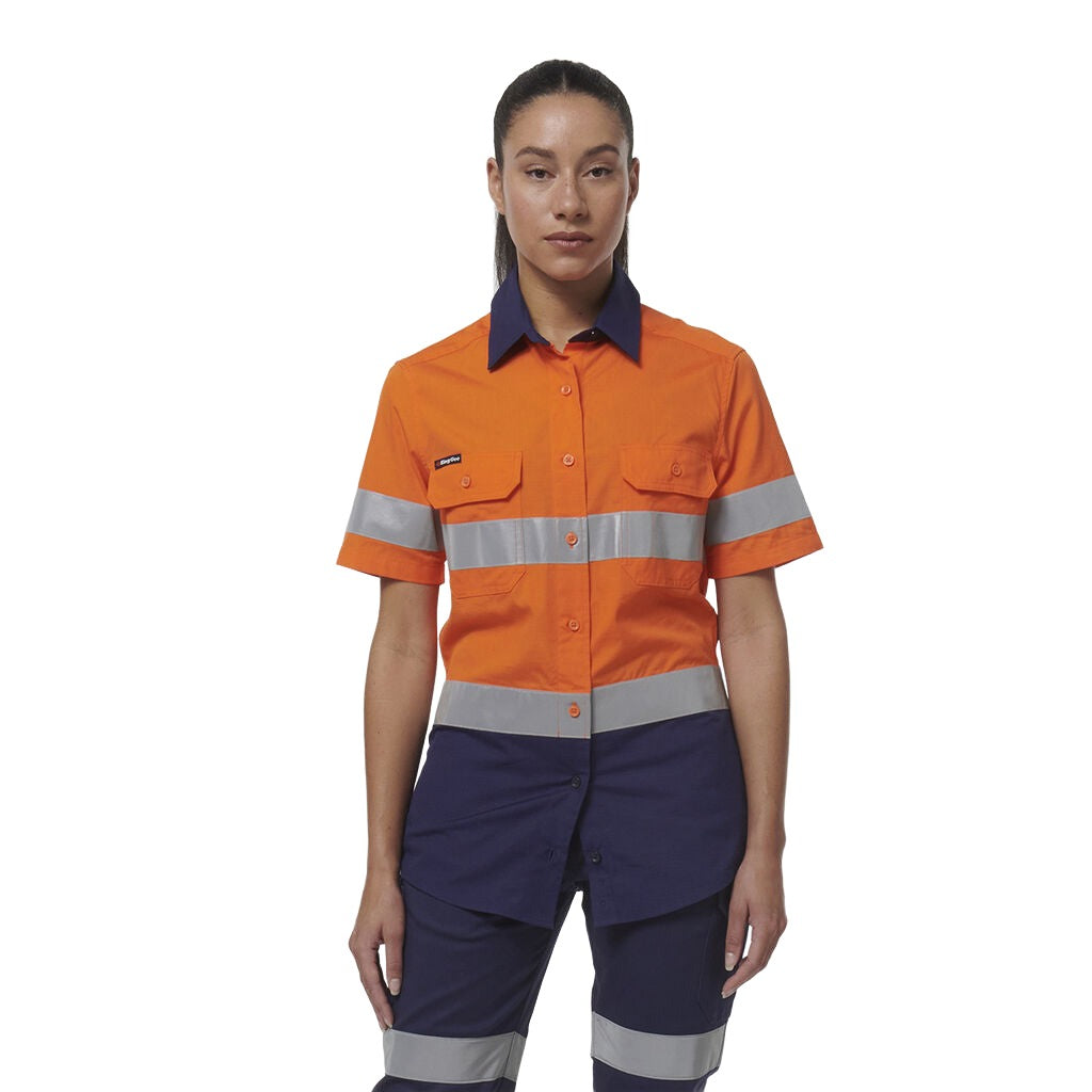 King Gee Women's Workcool Vented Reflective Short Sleeve Shirt (K44229)