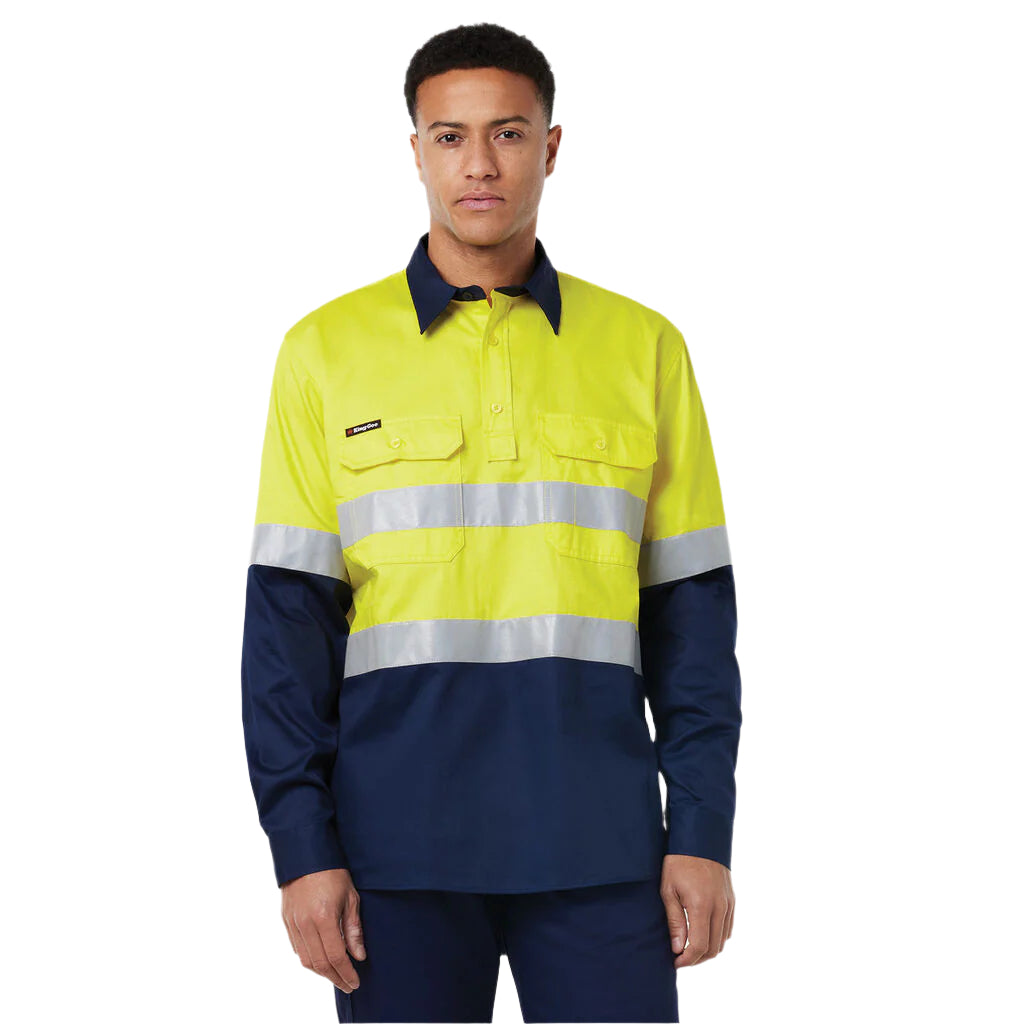 King Gee Originals Closed Front Vented Drill Shirt Tape (K54007)