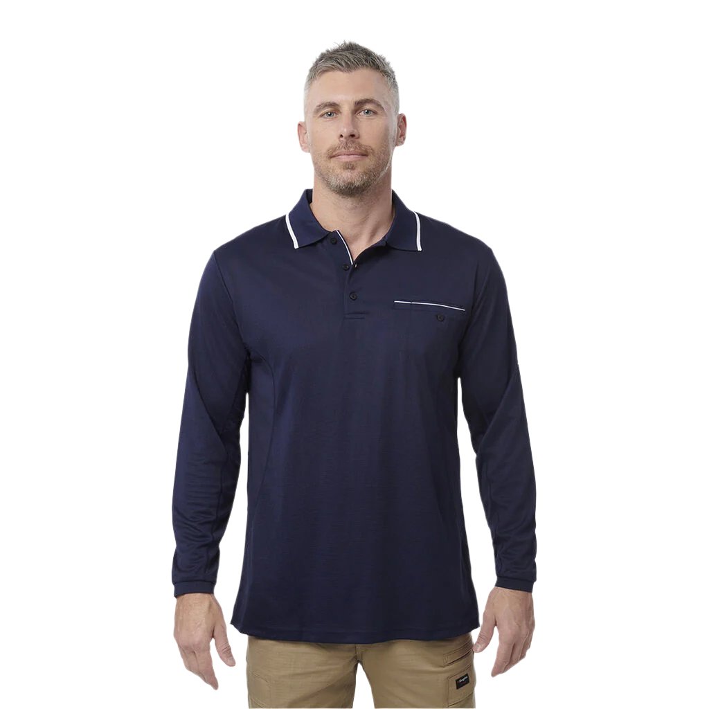 King Gee Workcool Long Sleeve Polo Shirt K69790 Budget Workwear