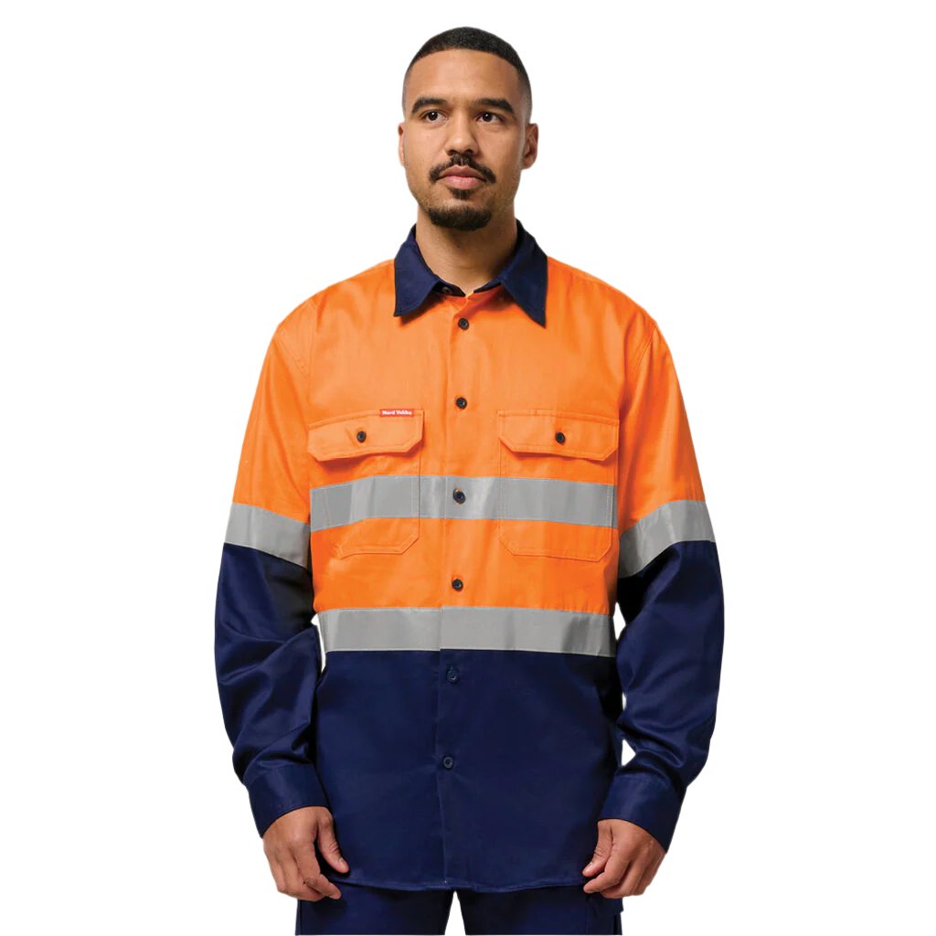 Hard Yakka Core Hi-Vis 2 Tone Taped Cotton Drill Shirt (Y04610)
