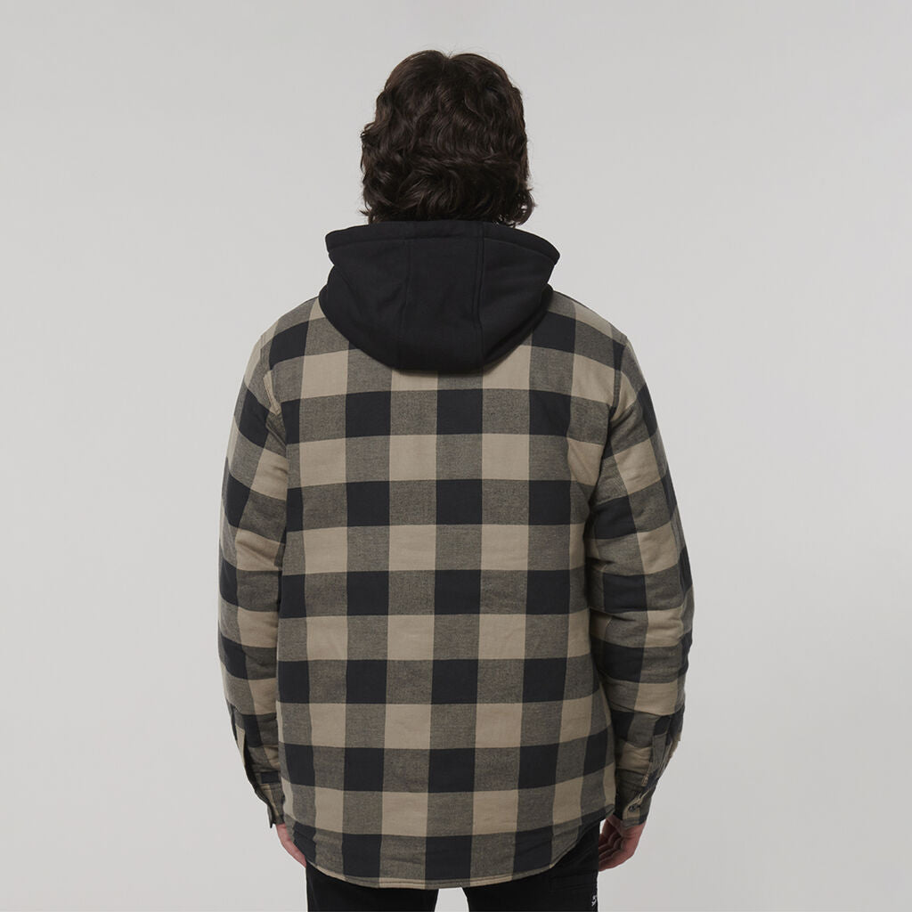 Hard Yakka Quilted Flannel Hooded Shacket Y06690 Budget Workwear