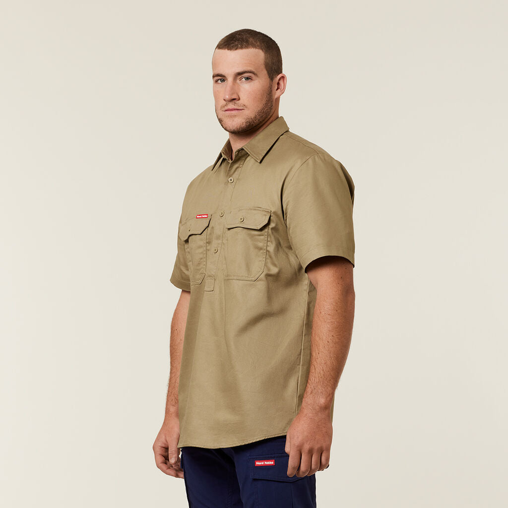 Hard-Yakka-Short-Sleeve-Cotton-Drill-Work-Shirt