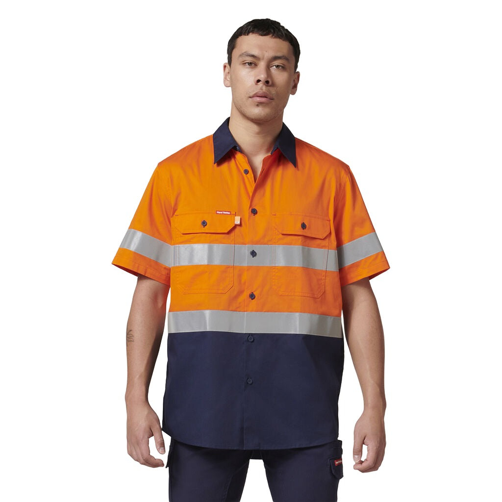 Hard Yakka Short Sleeve Hi Vis 2 Tone Taped Vented Shirt (Y07754)