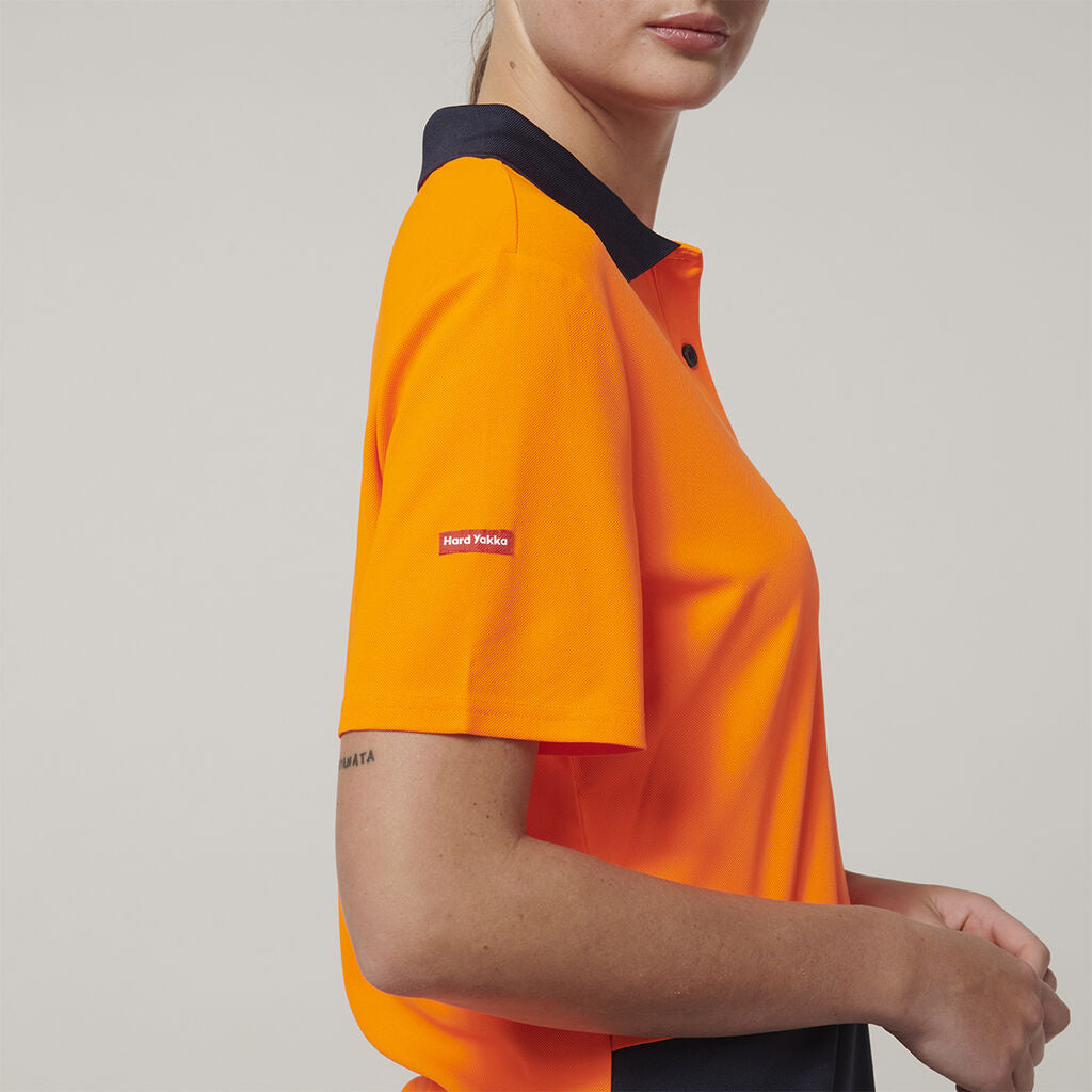 Hard Yakka Womn's Short Sleeve Hi Vis Polo (Y08601)