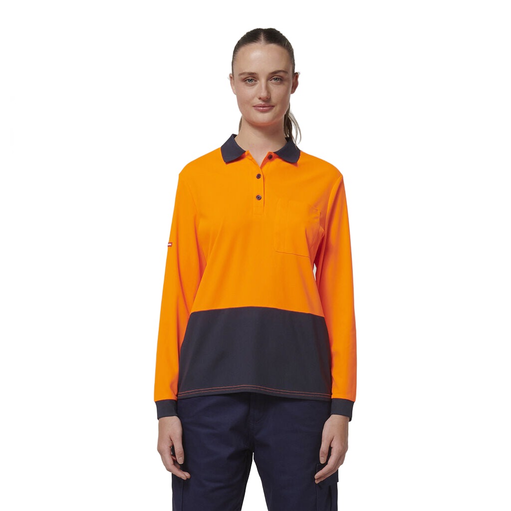 Hard Yakka Women's Long Sleeve Hi Vis Polo (Y08603)